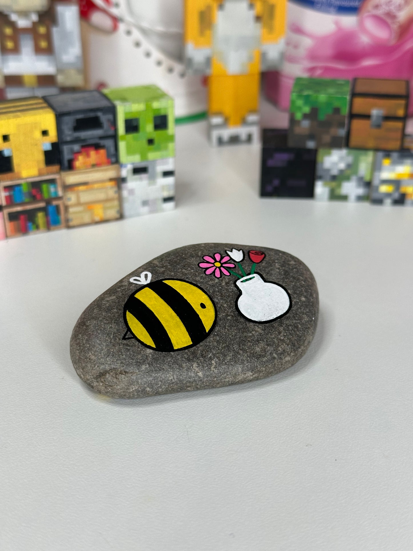 Pebbles Bee & Bouquet Pebble Bee & Bouquet not sold original artwork Pebble pebbles Shop All