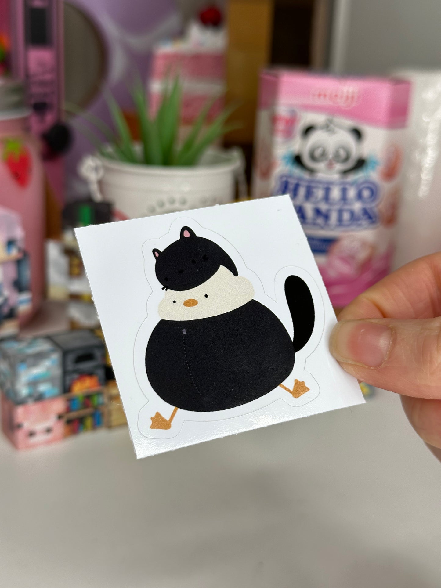 Vinyl Sticker Duck Cat Sticker Shop All Spooky Cat Spooky Cat Stickers Stickers