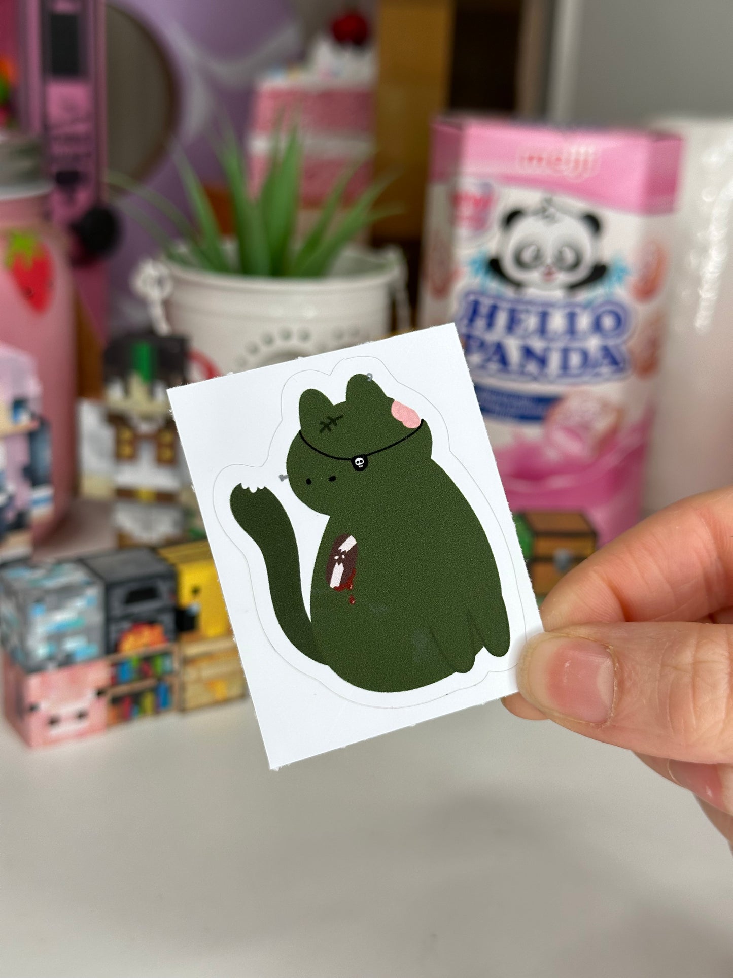 Vinyl Sticker Zombie Cat Sticker Shop All Spooky Cat Spooky Cat Stickers Stickers