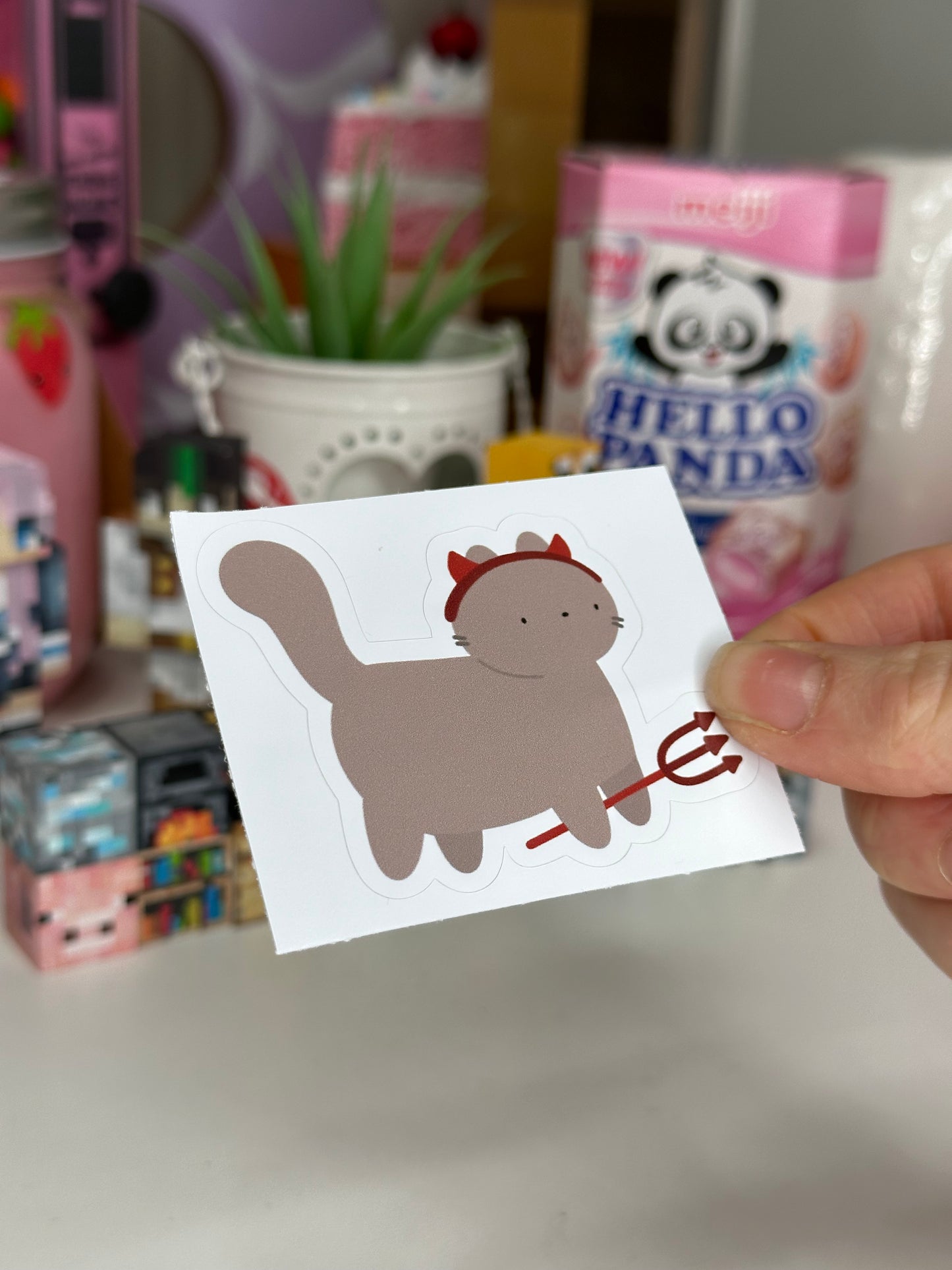 Vinyl Sticker Devil Cat Sticker Shop All Spooky Cat Spooky Cat Stickers Stickers