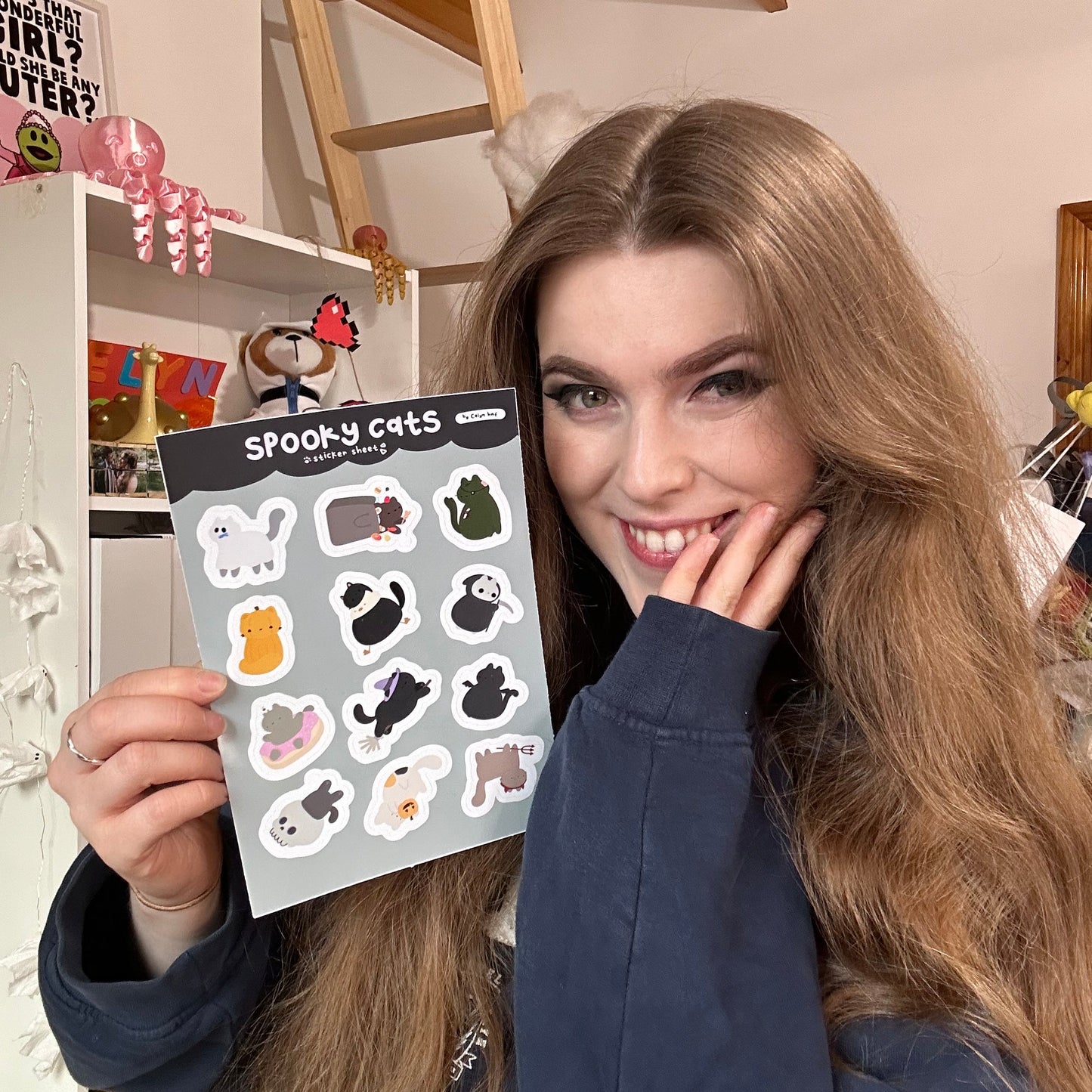 Vinyl Sticker Spooky Cats Sticker Sheet Shop All Spooky Cat Stickers