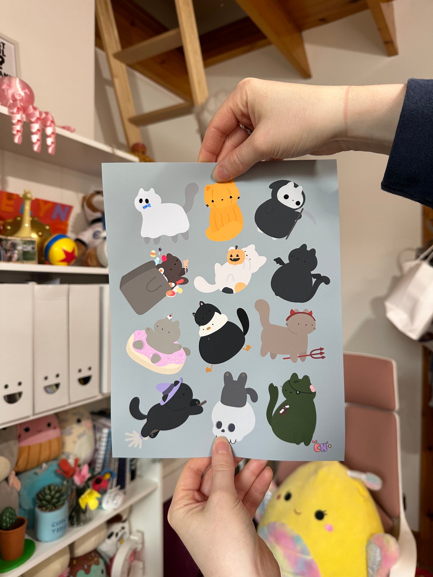 Print Spooky Cats Print original artwork Prints Shop All Spooky Cat