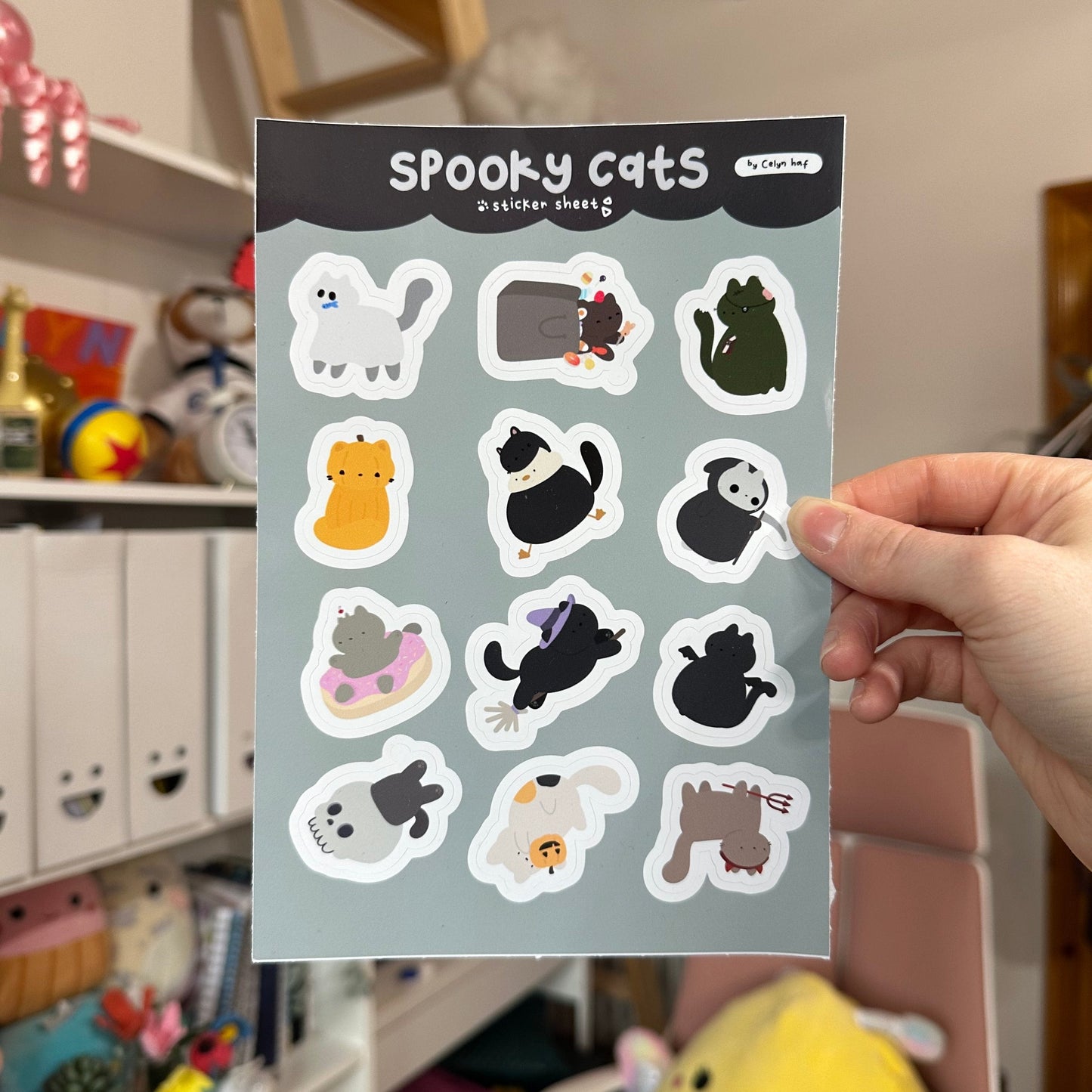 Vinyl Sticker Spooky Cats Sticker Sheet Shop All Spooky Cat Stickers