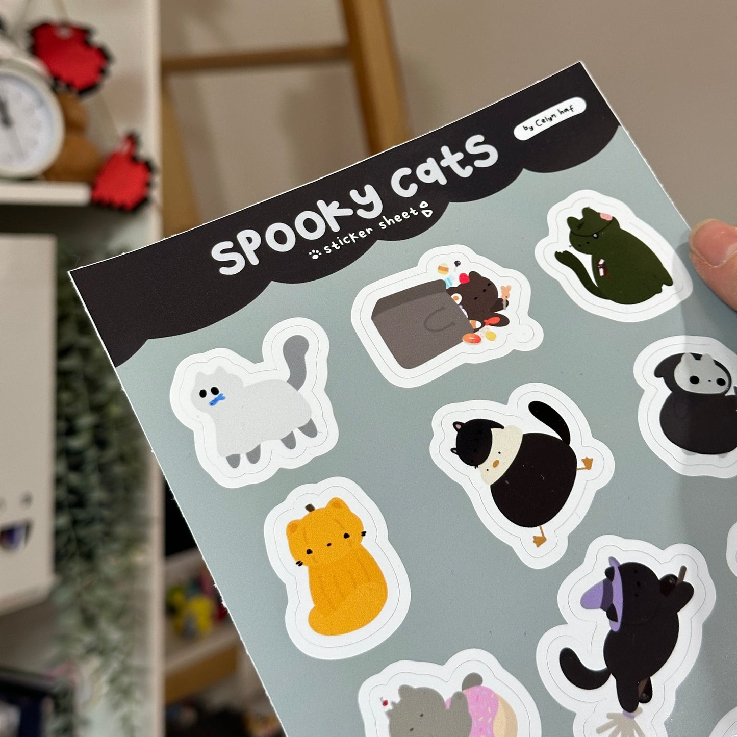Vinyl Sticker Spooky Cats Sticker Sheet Shop All Spooky Cat Stickers