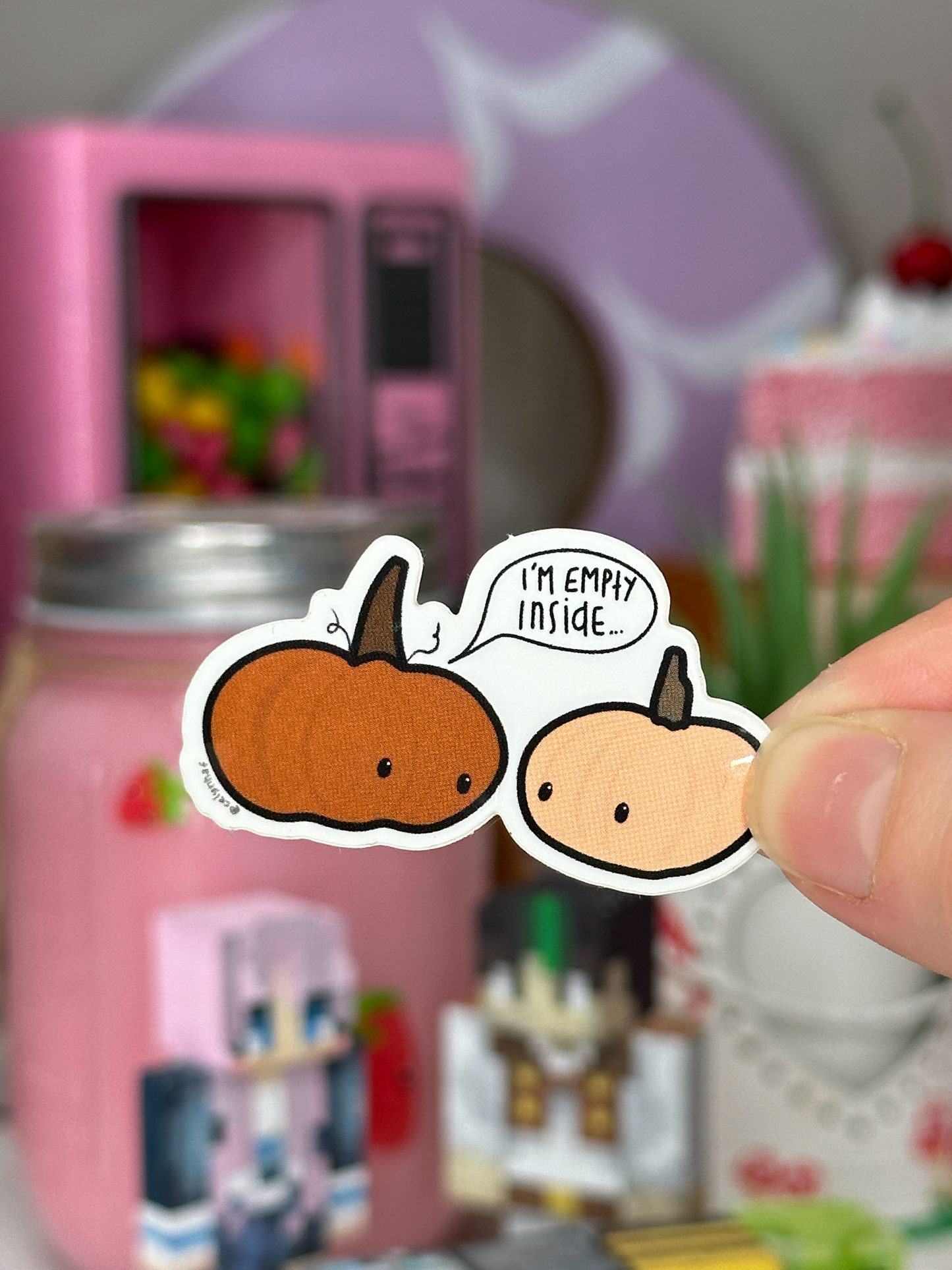 Vinyl Sticker I’m Empty Inside Pumpkin Vinyl Sticker original artwork Original Stickers Shop All