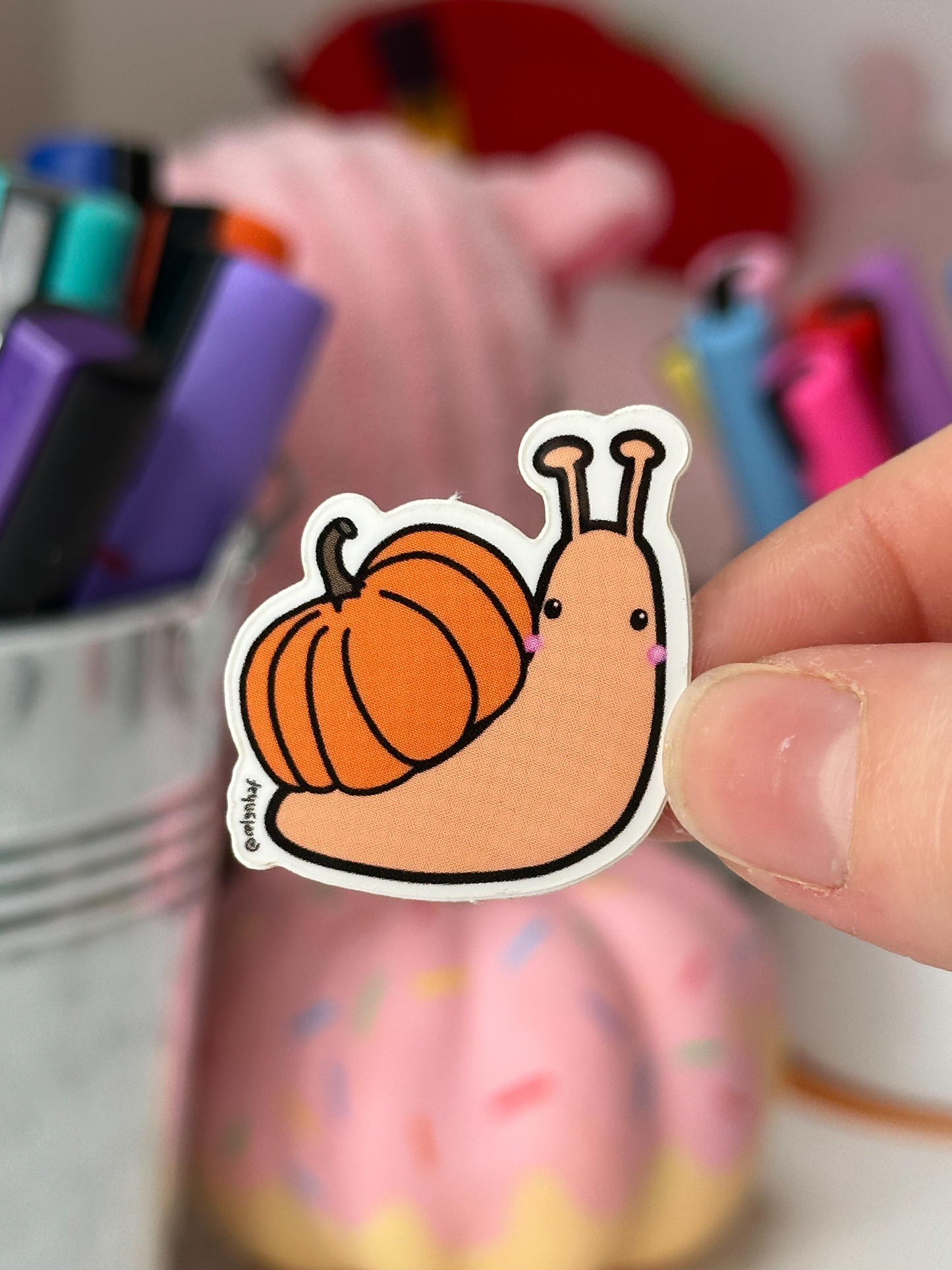 Vinyl Sticker Pumpkin Snail Vinyl Sticker original artwork Original Stickers Shop All