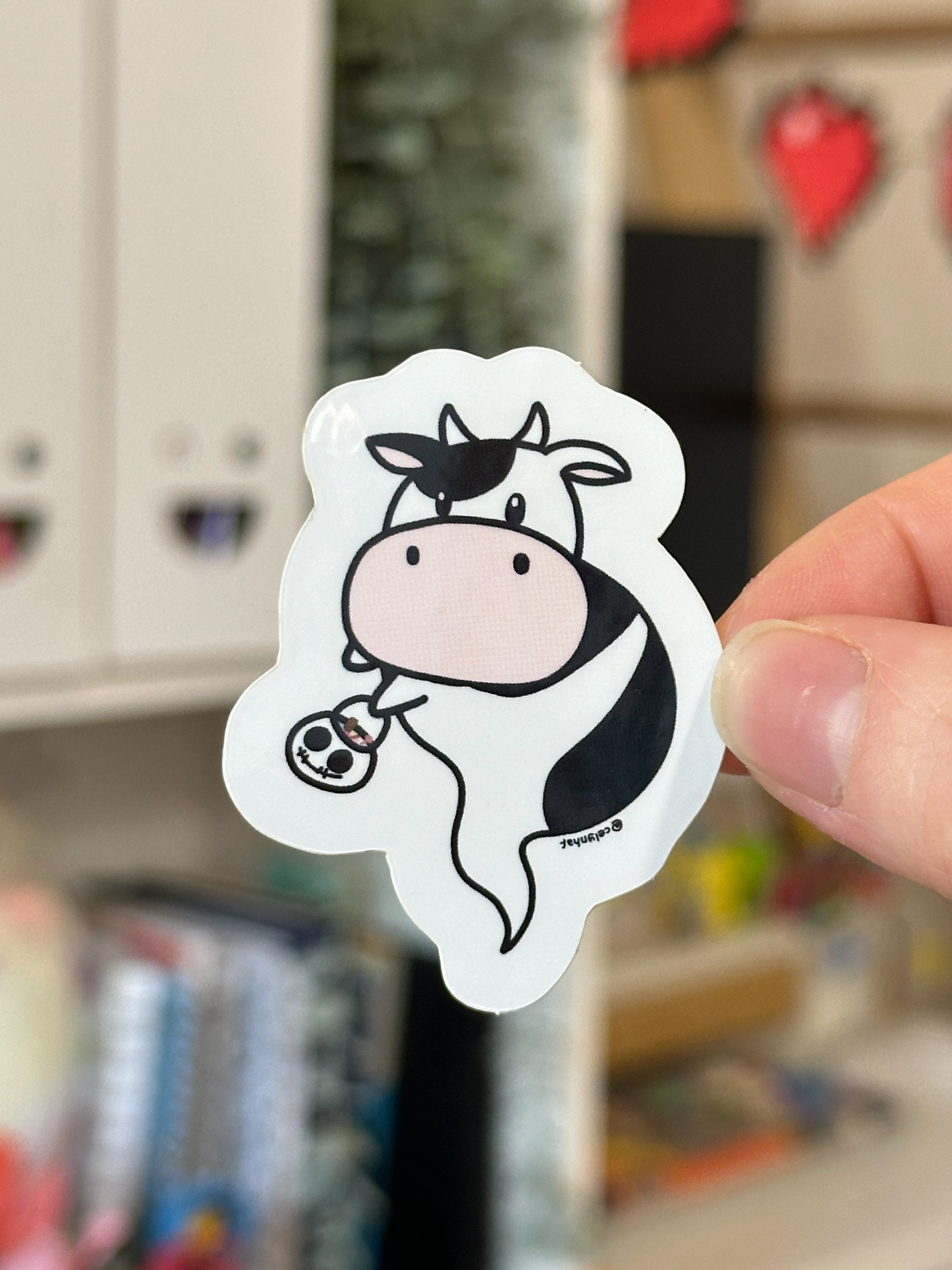 Vinyl Sticker Spooky Moo Vinyl Sticker original artwork Original Stickers Shop All