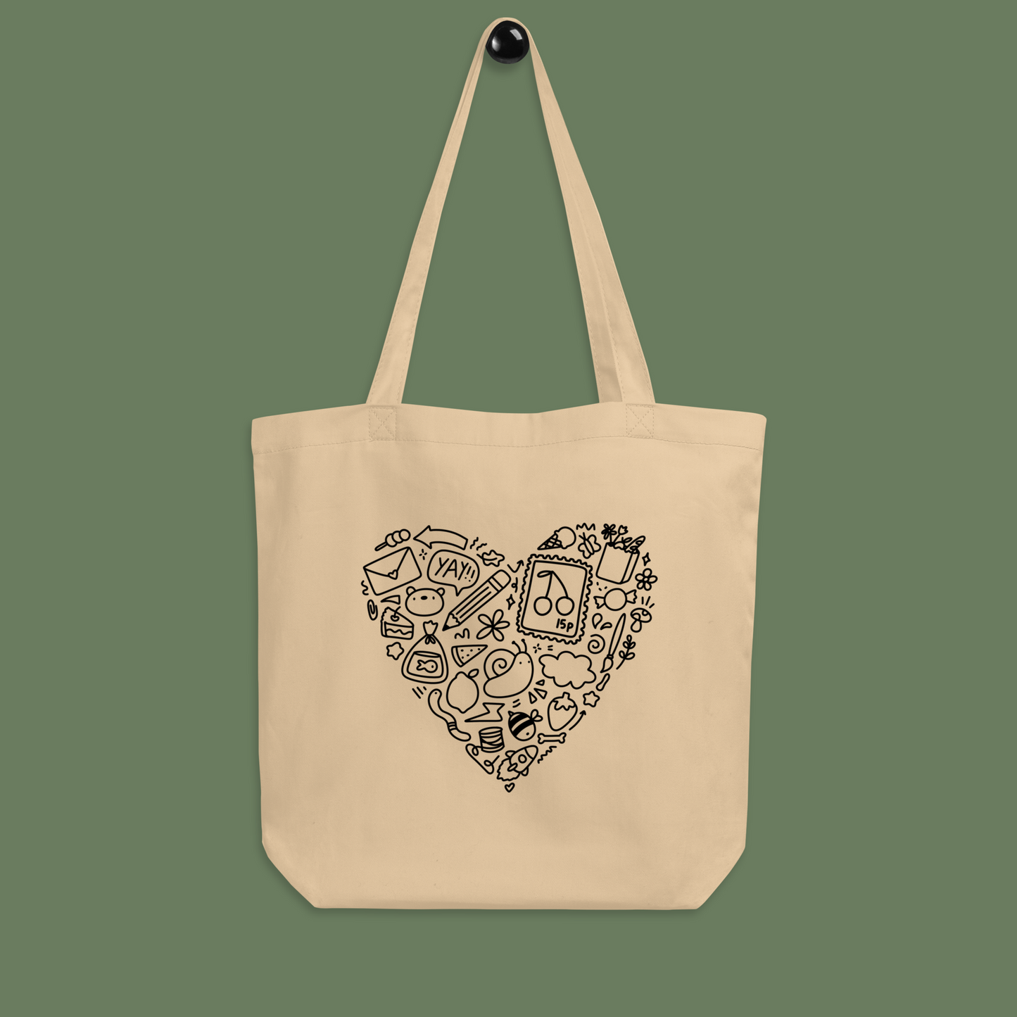 Doodle Heart Tote Bag
