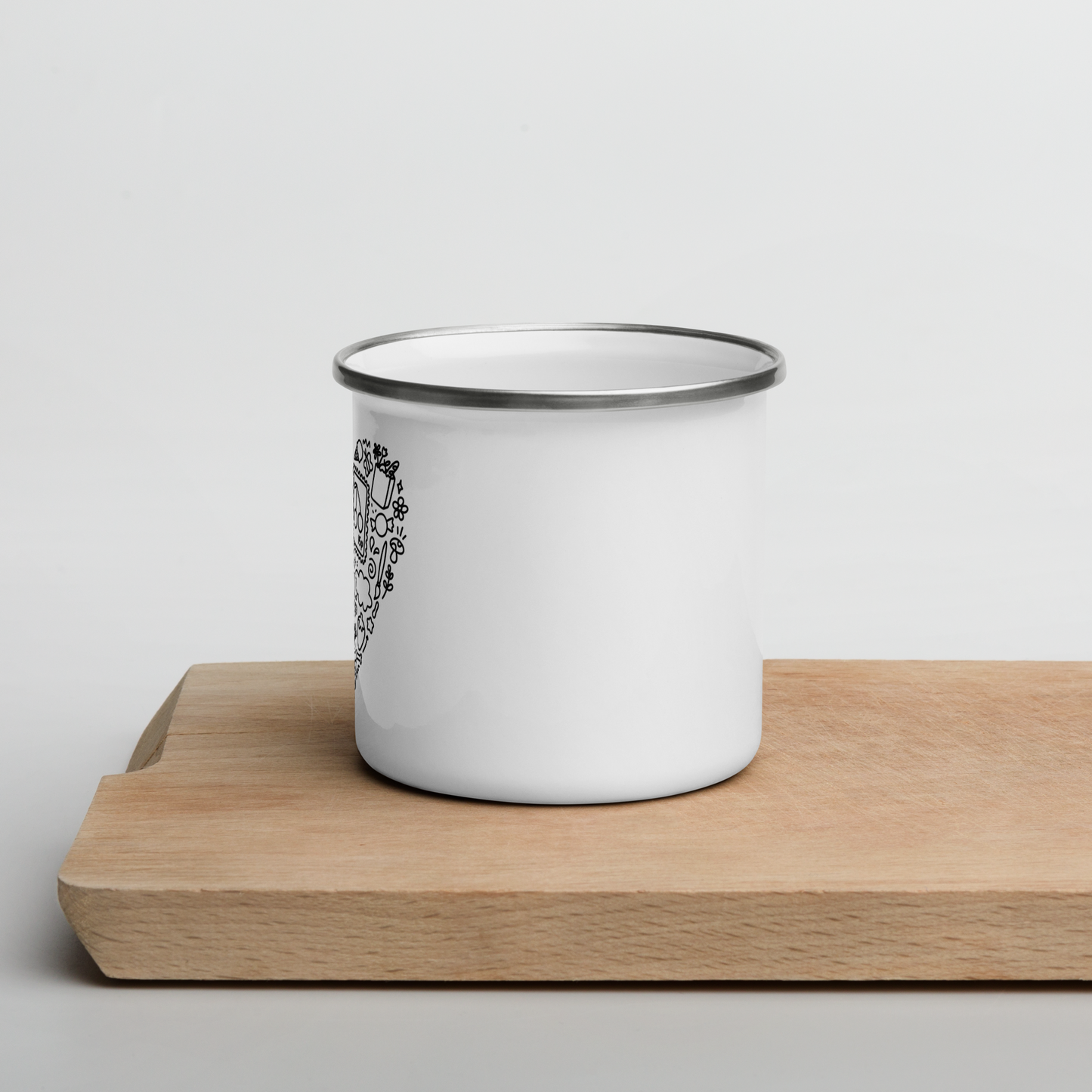 Doodle Heart Enamel Mug