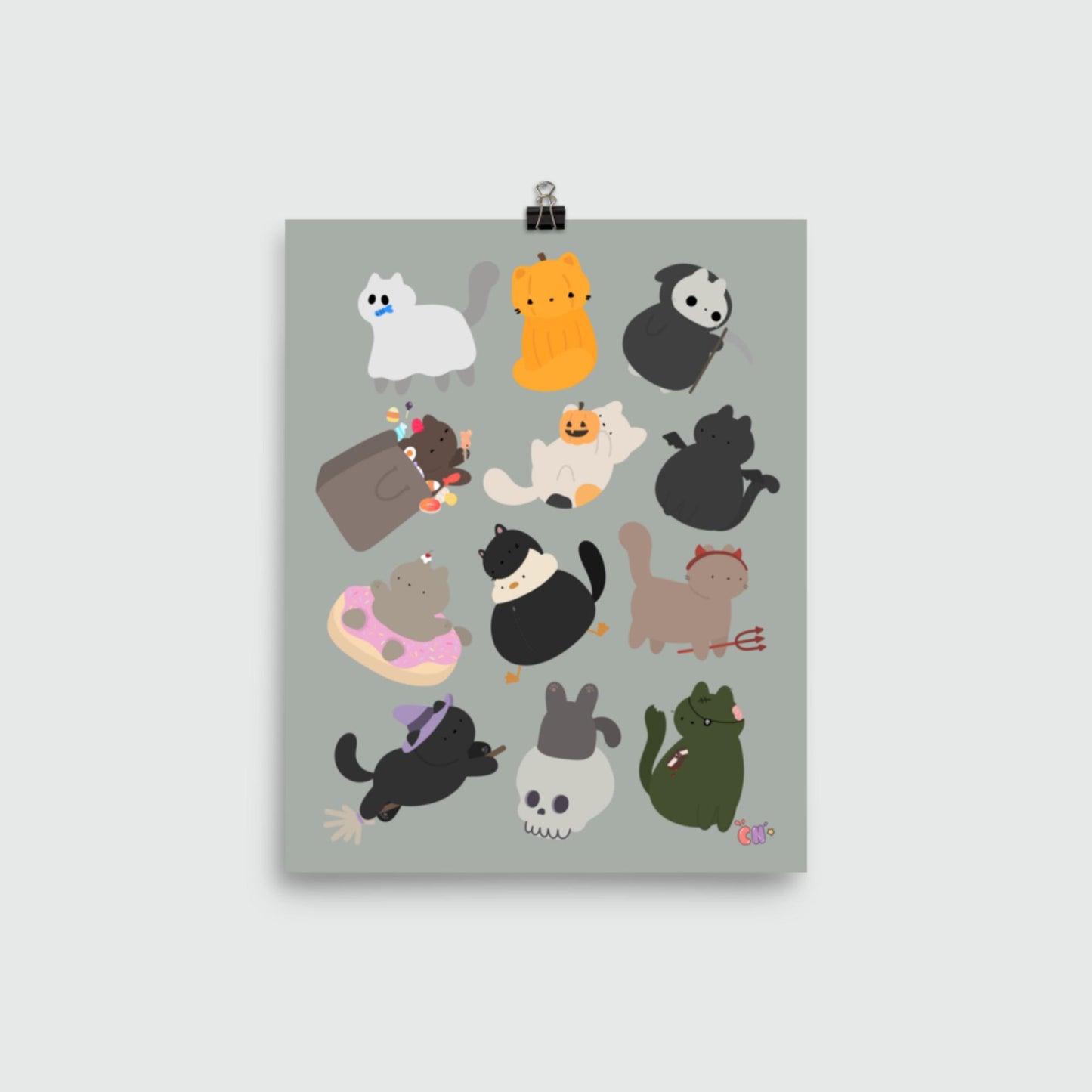 Print Spooky Cats Print Default Title original artwork Prints Shop All Spooky Cat