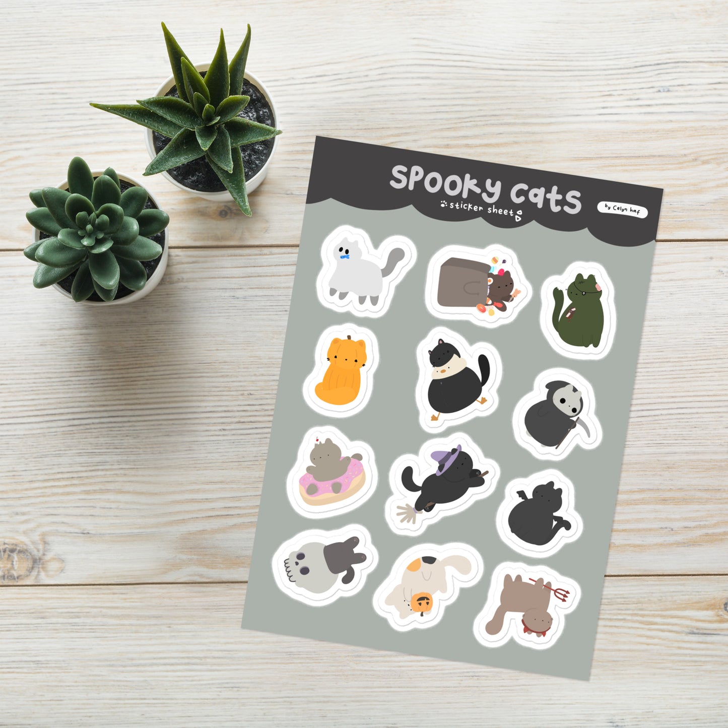 Vinyl Sticker Spooky Cats Sticker Sheet Default Title Shop All Spooky Cat Stickers