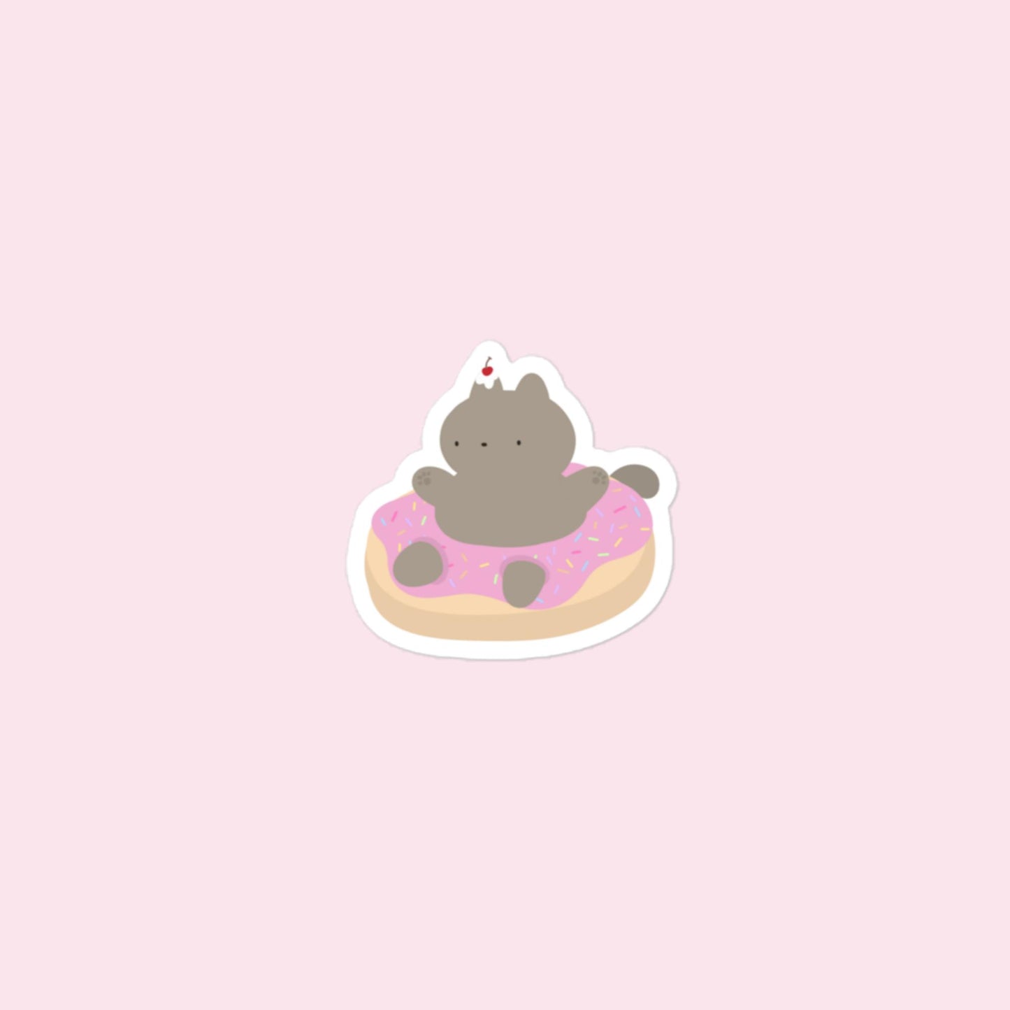 Vinyl Sticker Doughnut Cat Sticker 3″×3″ Shop All Spooky Cat Spooky Cat Stickers Stickers