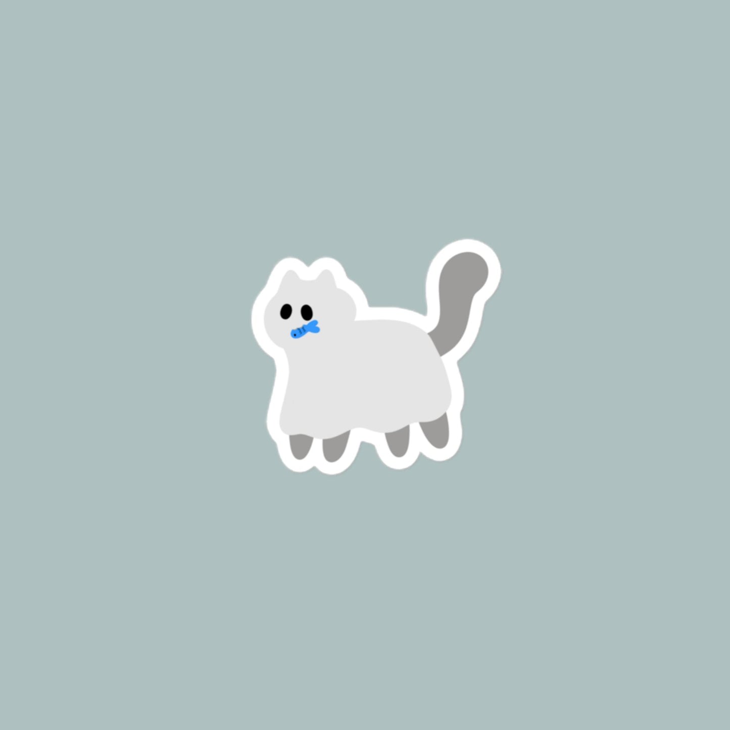 Vinyl Sticker Ghost Cat Sticker 3″×3″ Shop All Spooky Cat Spooky Cat Stickers Stickers