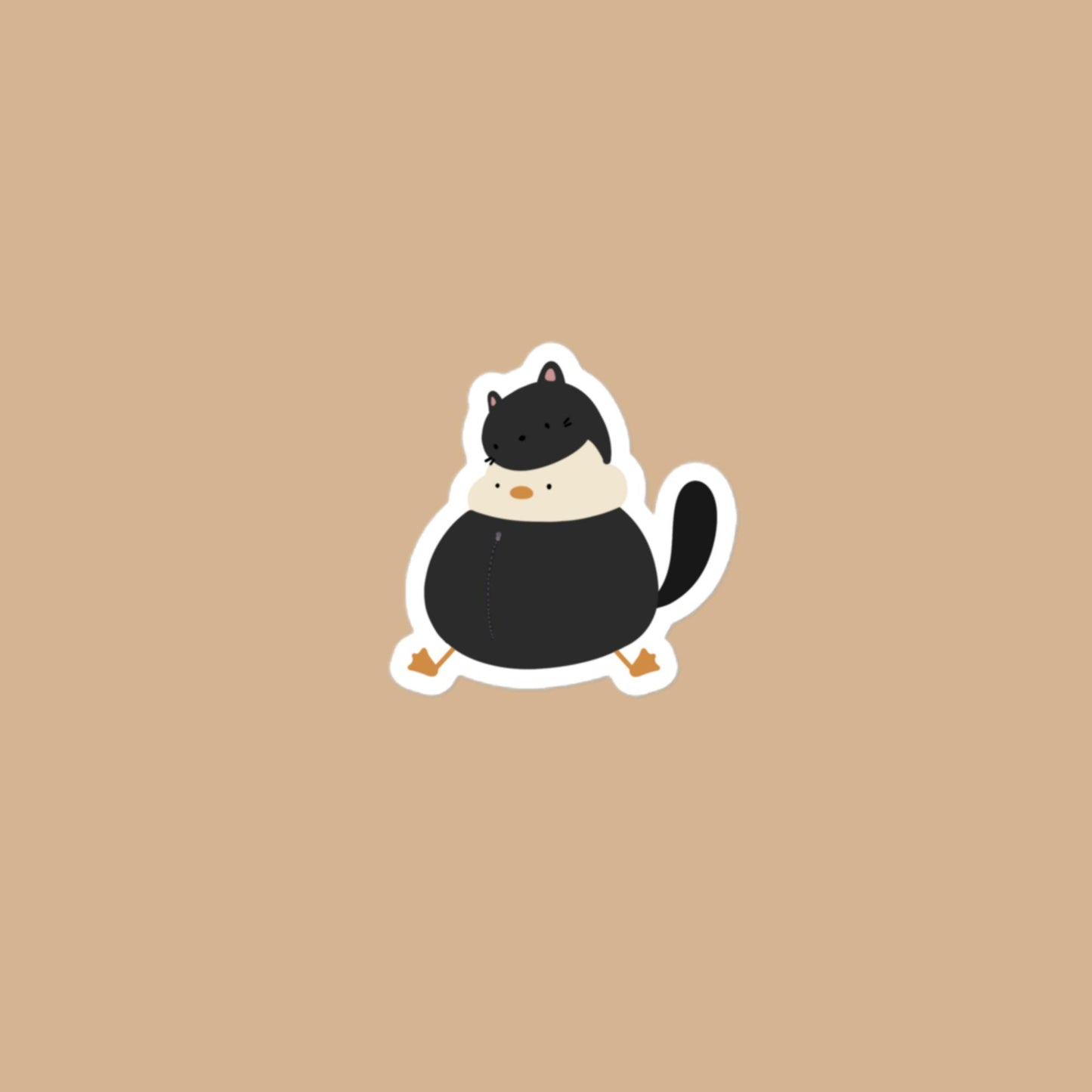 Vinyl Sticker Duck Cat Sticker 3″×3″ Shop All Spooky Cat Spooky Cat Stickers Stickers