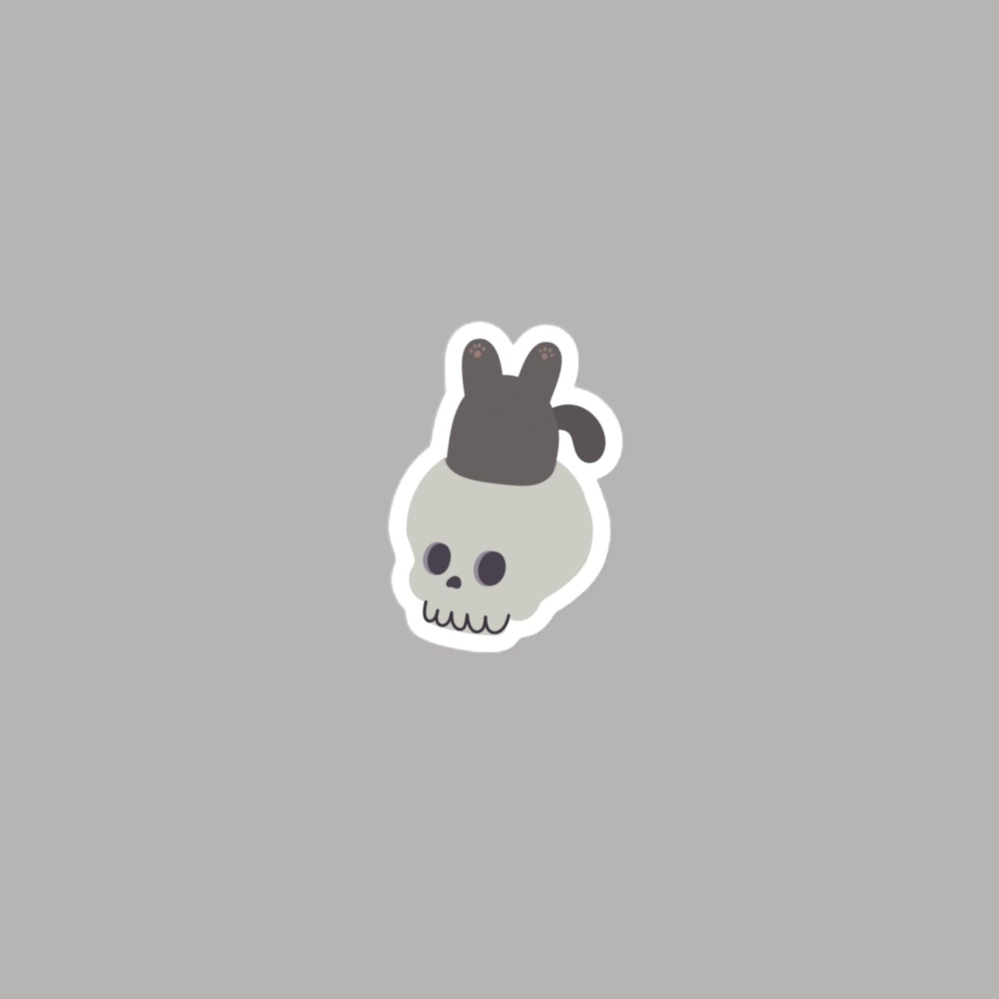 Vinyl Sticker Skull Cat Sticker 3″×3″ Shop All Spooky Cat Spooky Cat Stickers Stickers