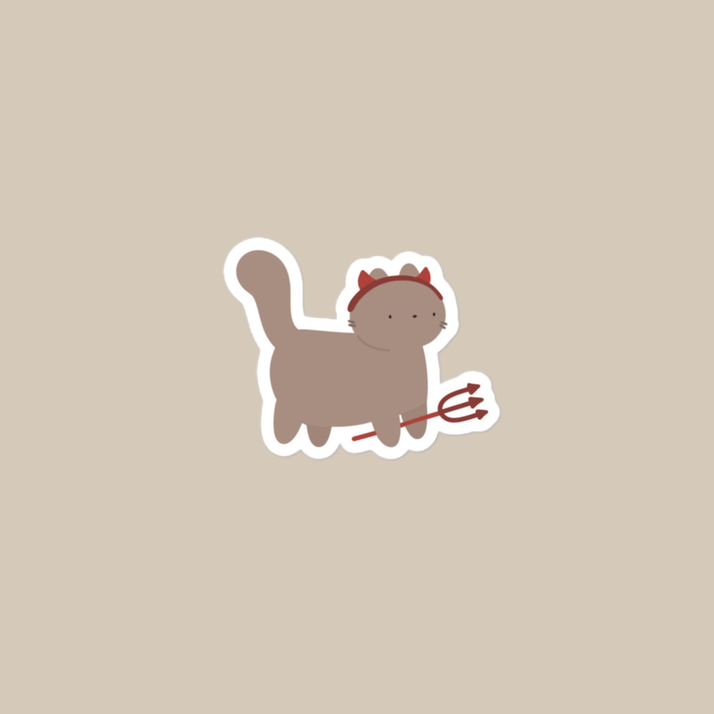 Vinyl Sticker Devil Cat Sticker 3″×3″ Shop All Spooky Cat Spooky Cat Stickers Stickers