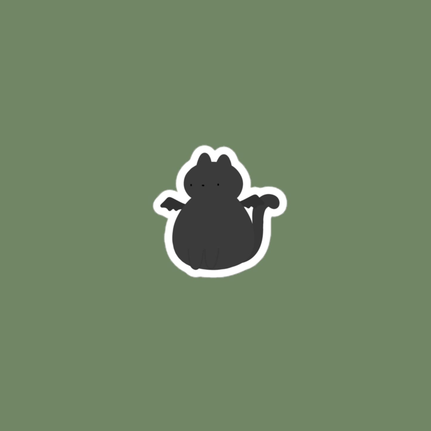 Vinyl Sticker Bat Cat Sticker 3″×3″ Shop All Spooky Cat Spooky Cat Stickers Stickers