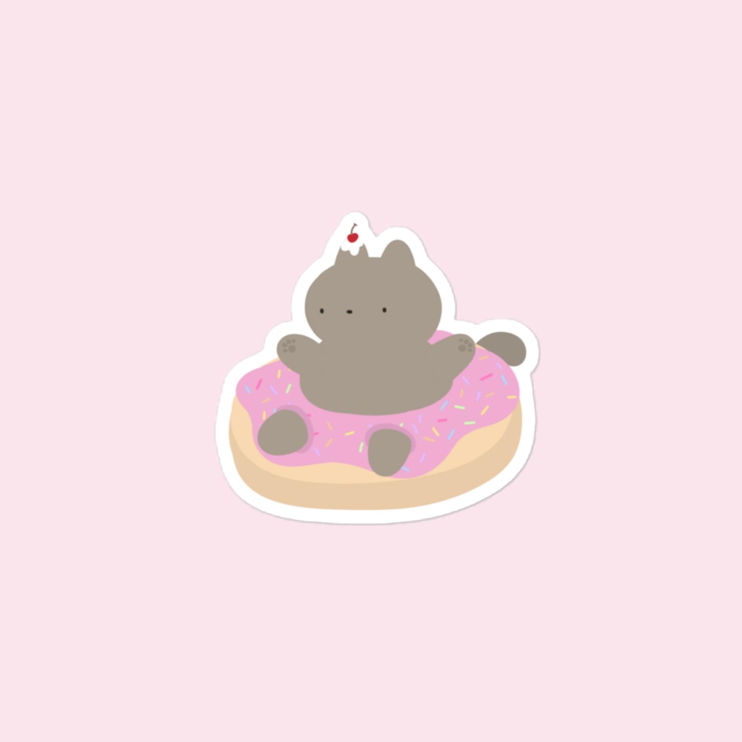 Vinyl Sticker Doughnut Cat Sticker 4″×4″ Shop All Spooky Cat Spooky Cat Stickers Stickers