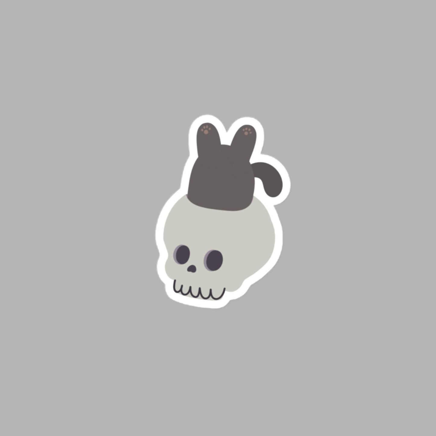 Vinyl Sticker Skull Cat Sticker 4″×4″ Shop All Spooky Cat Spooky Cat Stickers Stickers