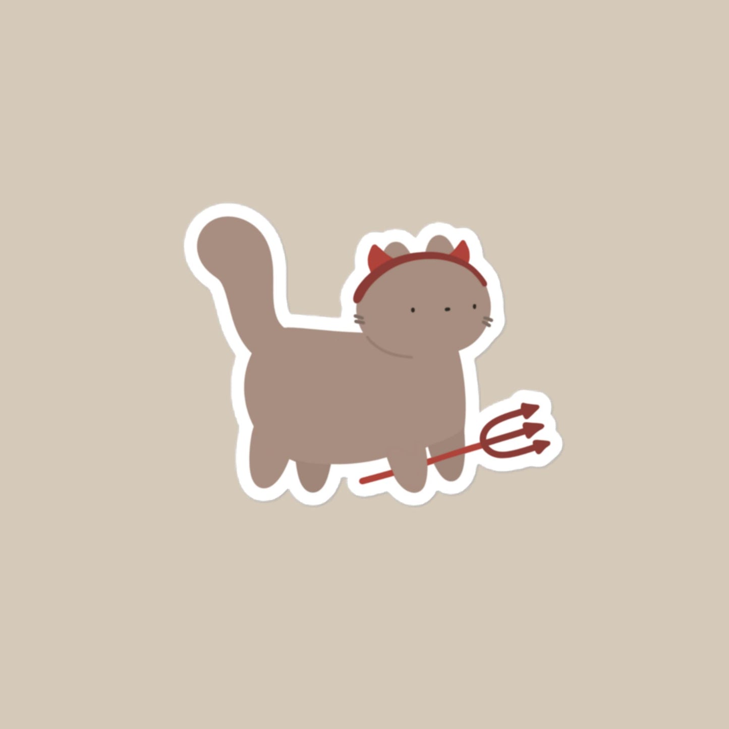 Vinyl Sticker Devil Cat Sticker 4″×4″ Shop All Spooky Cat Spooky Cat Stickers Stickers