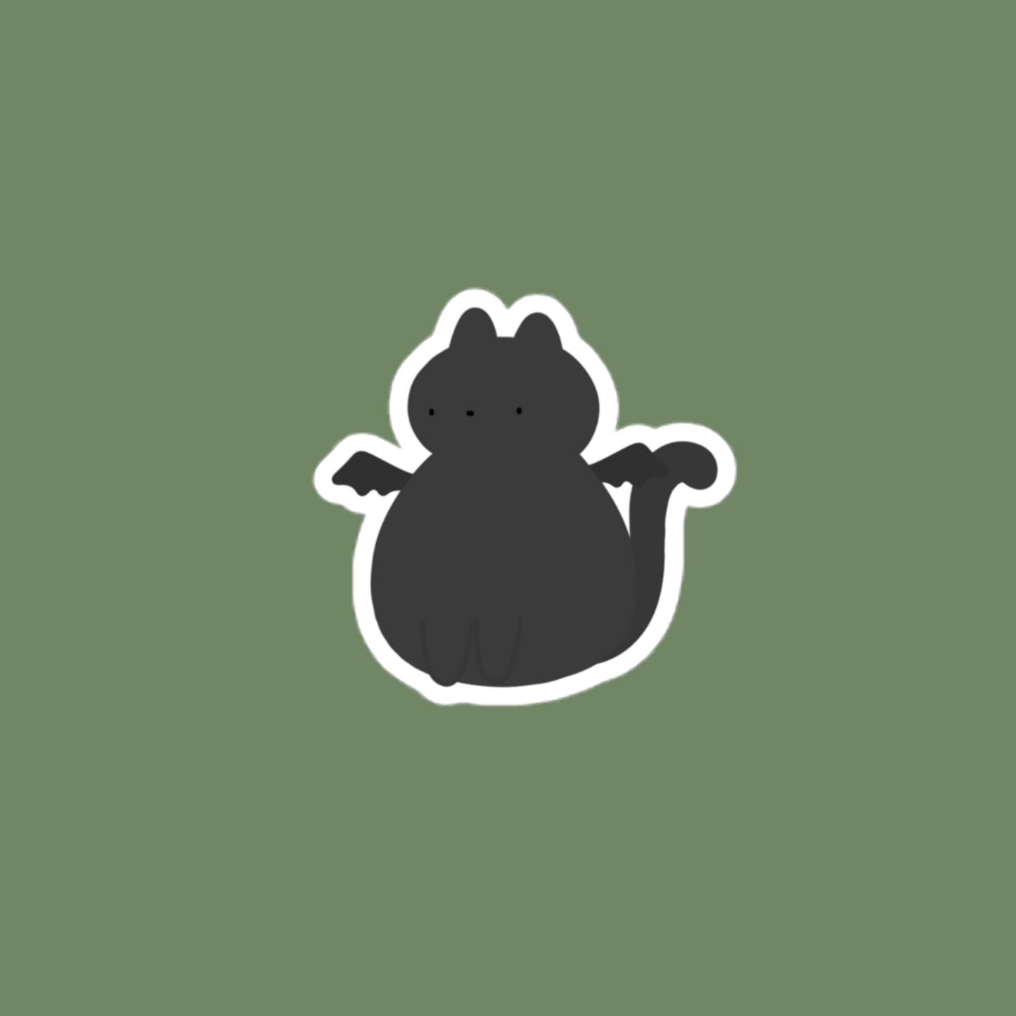 Vinyl Sticker Bat Cat Sticker 4″×4″ Shop All Spooky Cat Spooky Cat Stickers Stickers