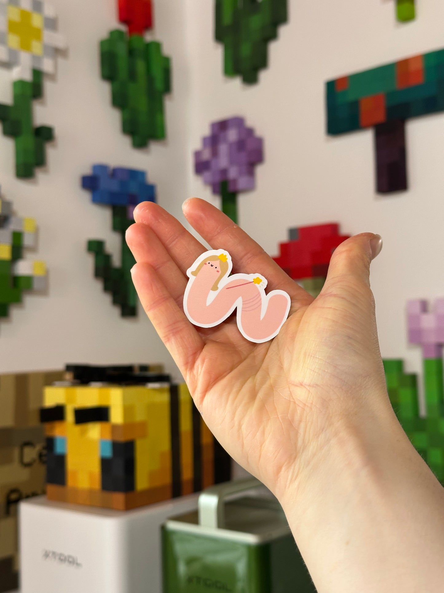 Princess Worm Vinyl Sticker