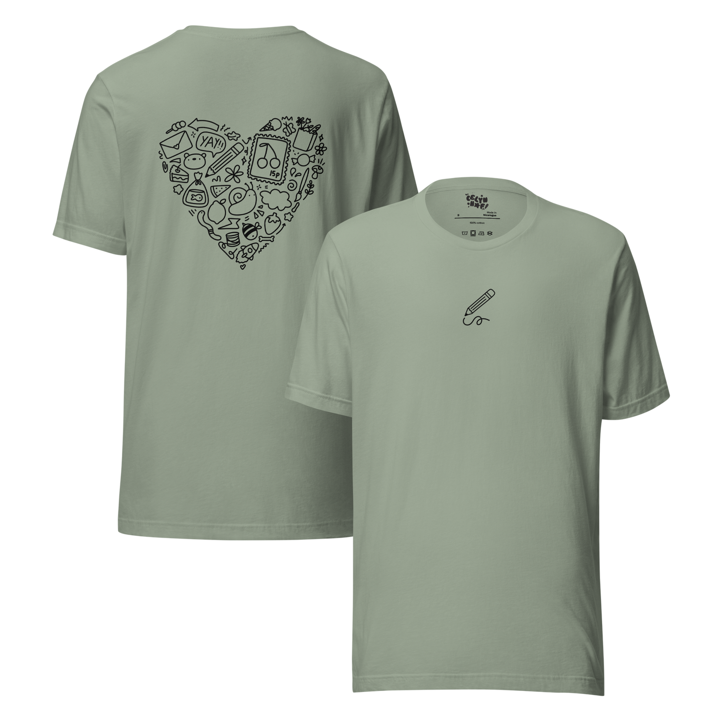 Doodle Heart Unisex Adult T-shirt