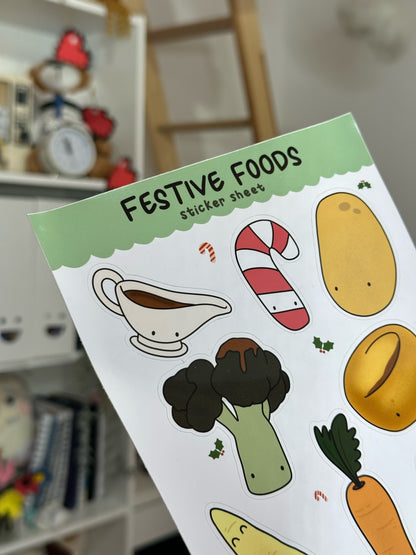 Festive Foods Vinyl Sticker Sheet