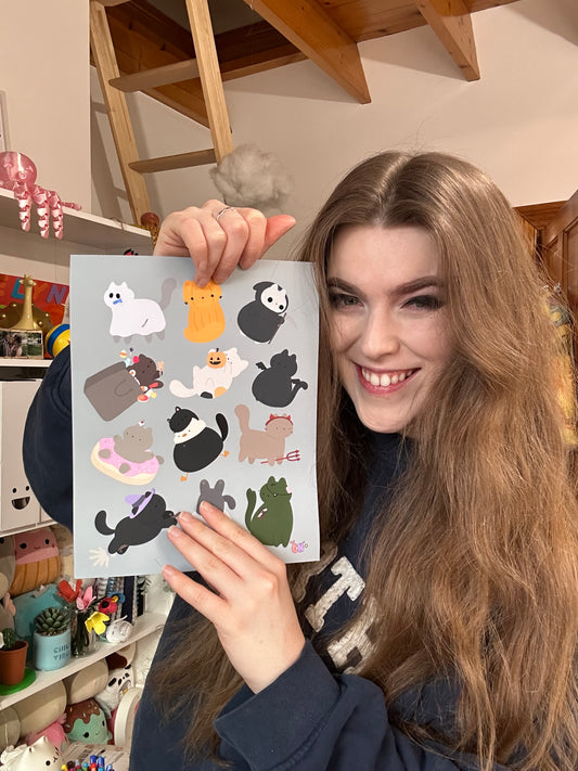 Print Spooky Cats Print original artwork Prints Shop All Spooky Cat