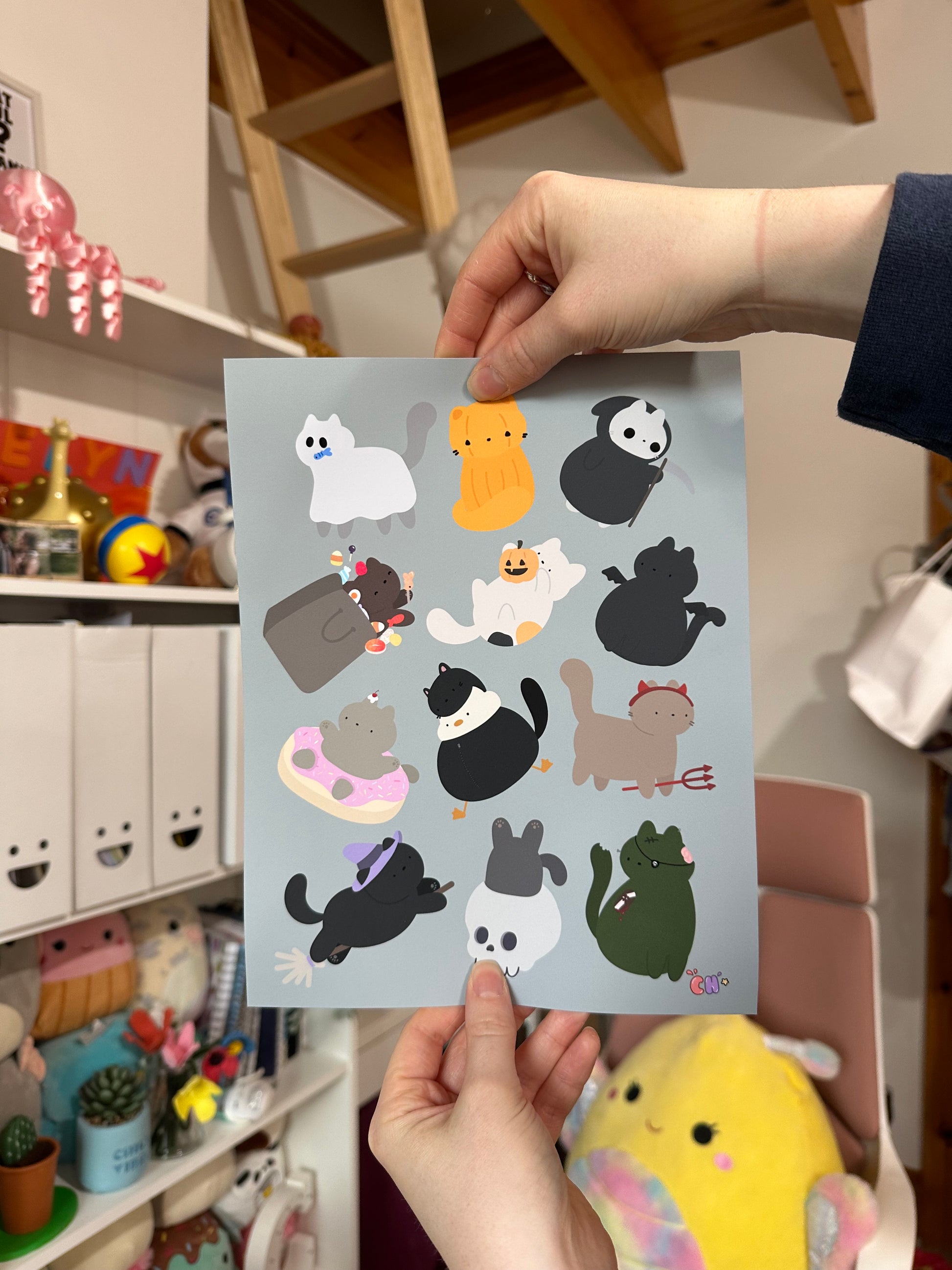 Print Spooky Cats Print original artwork Prints Shop All Spooky Cat
