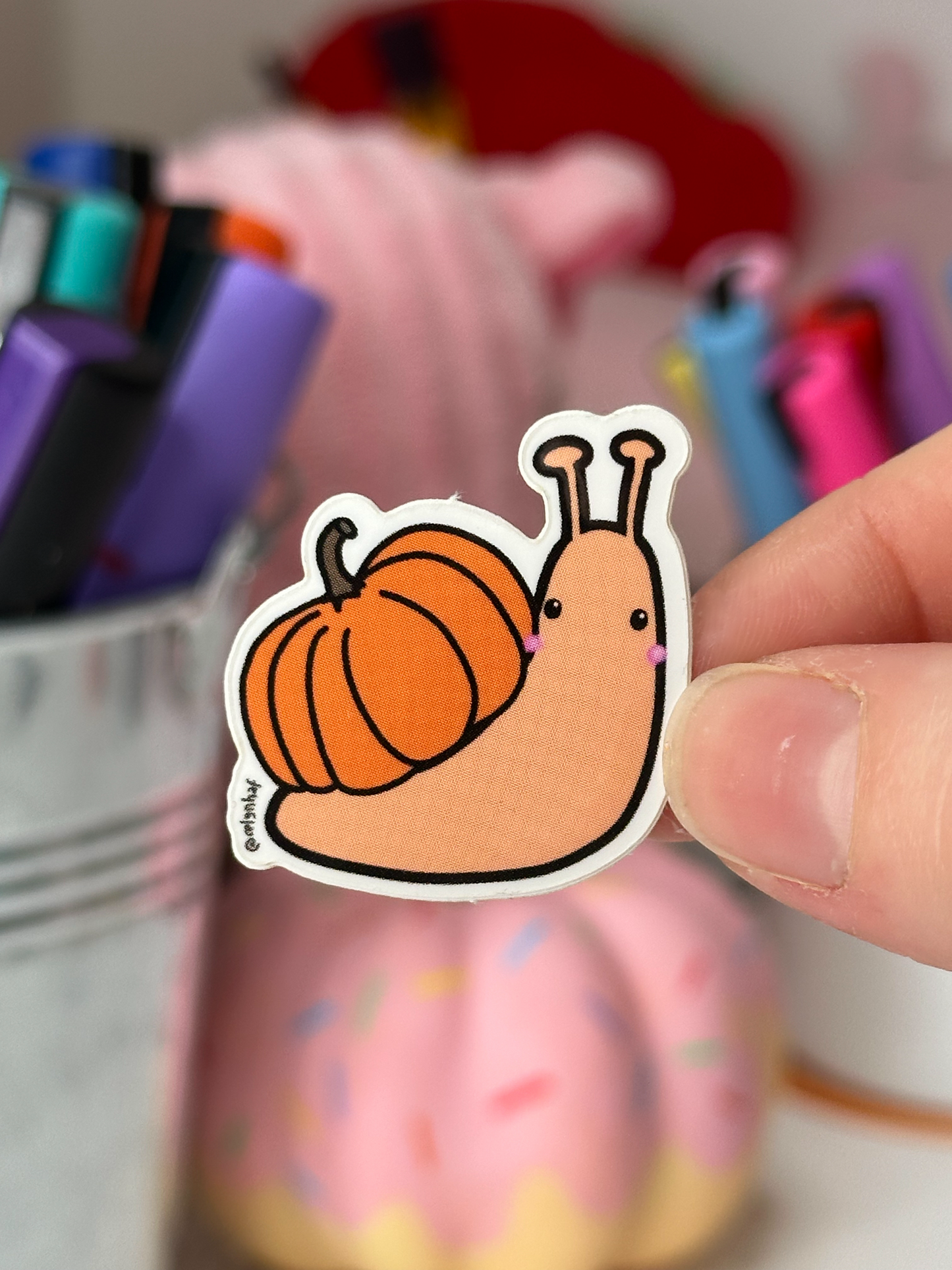 Pumpkin Snail Vinyl Sticker