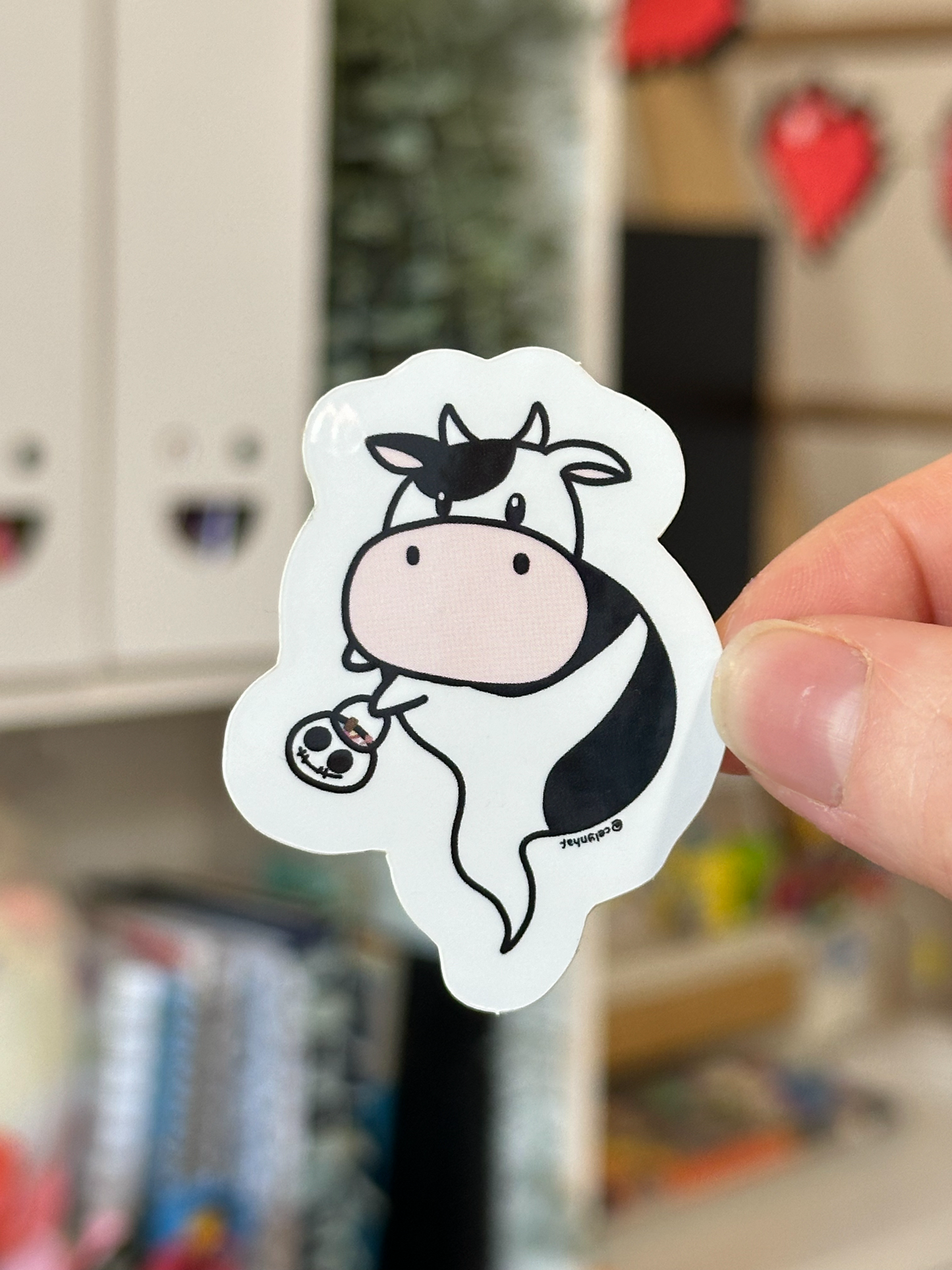 Spooky Moo Vinyl Sticker