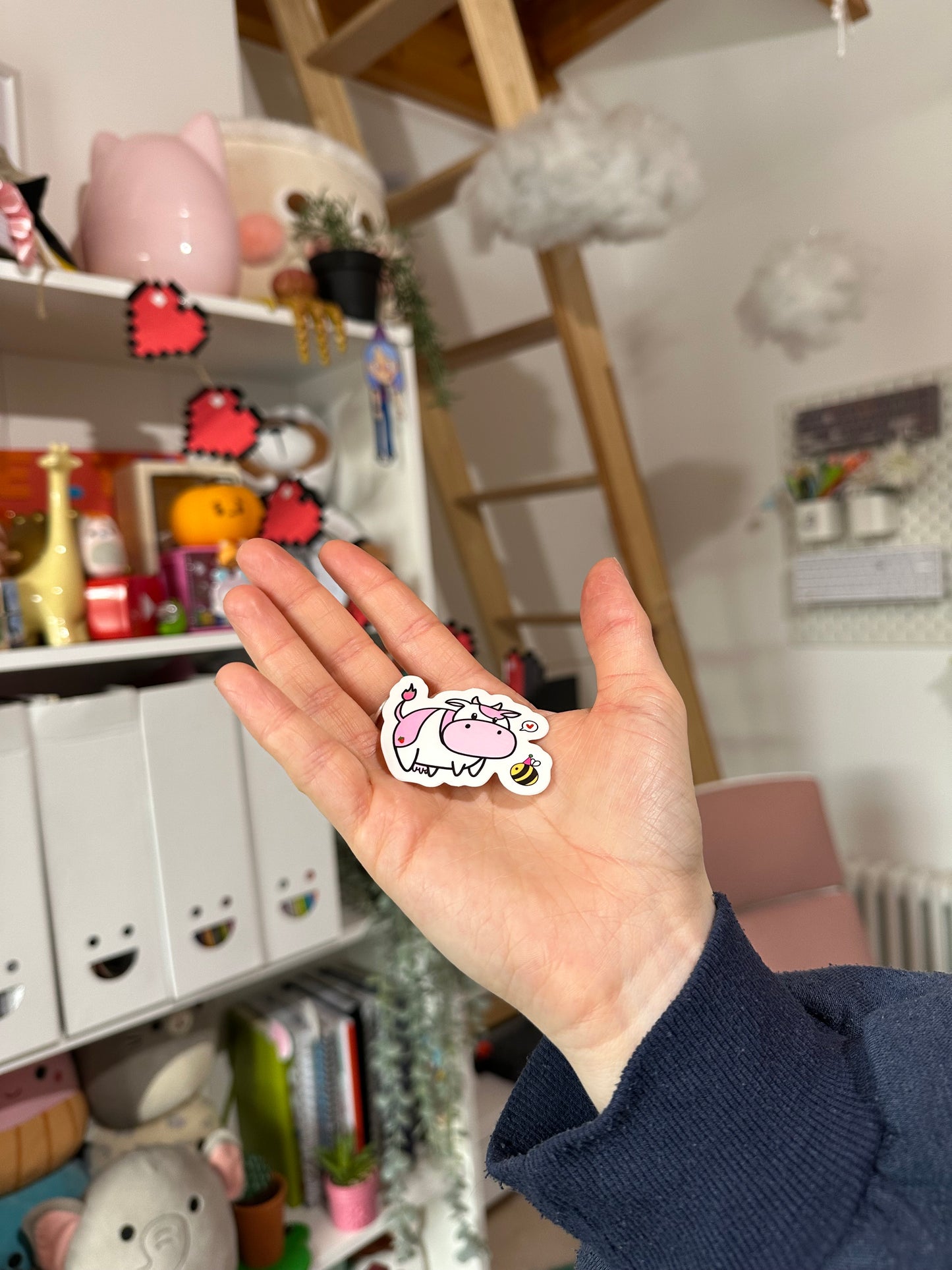Strawberry Cow Vinyl Sticker
