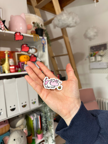 Strawberry Cow Vinyl Sticker