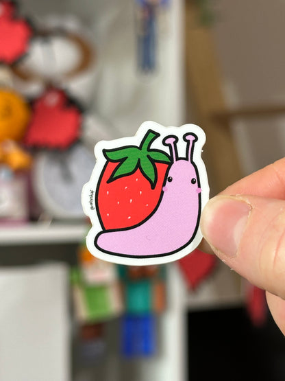 Strawberry Snail Vinyl Sticker
