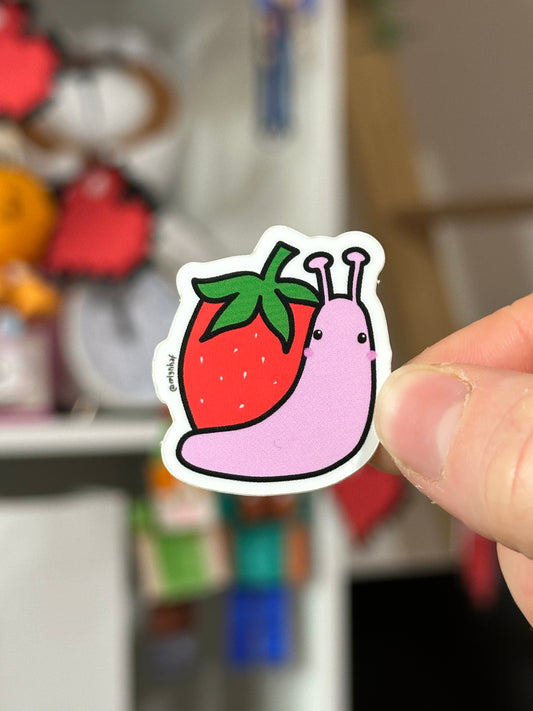 Strawberry Snail Vinyl Sticker