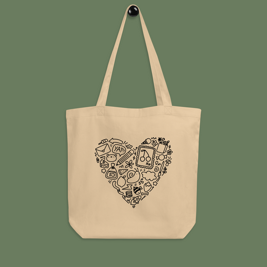 Doodle Heart Tote Bag