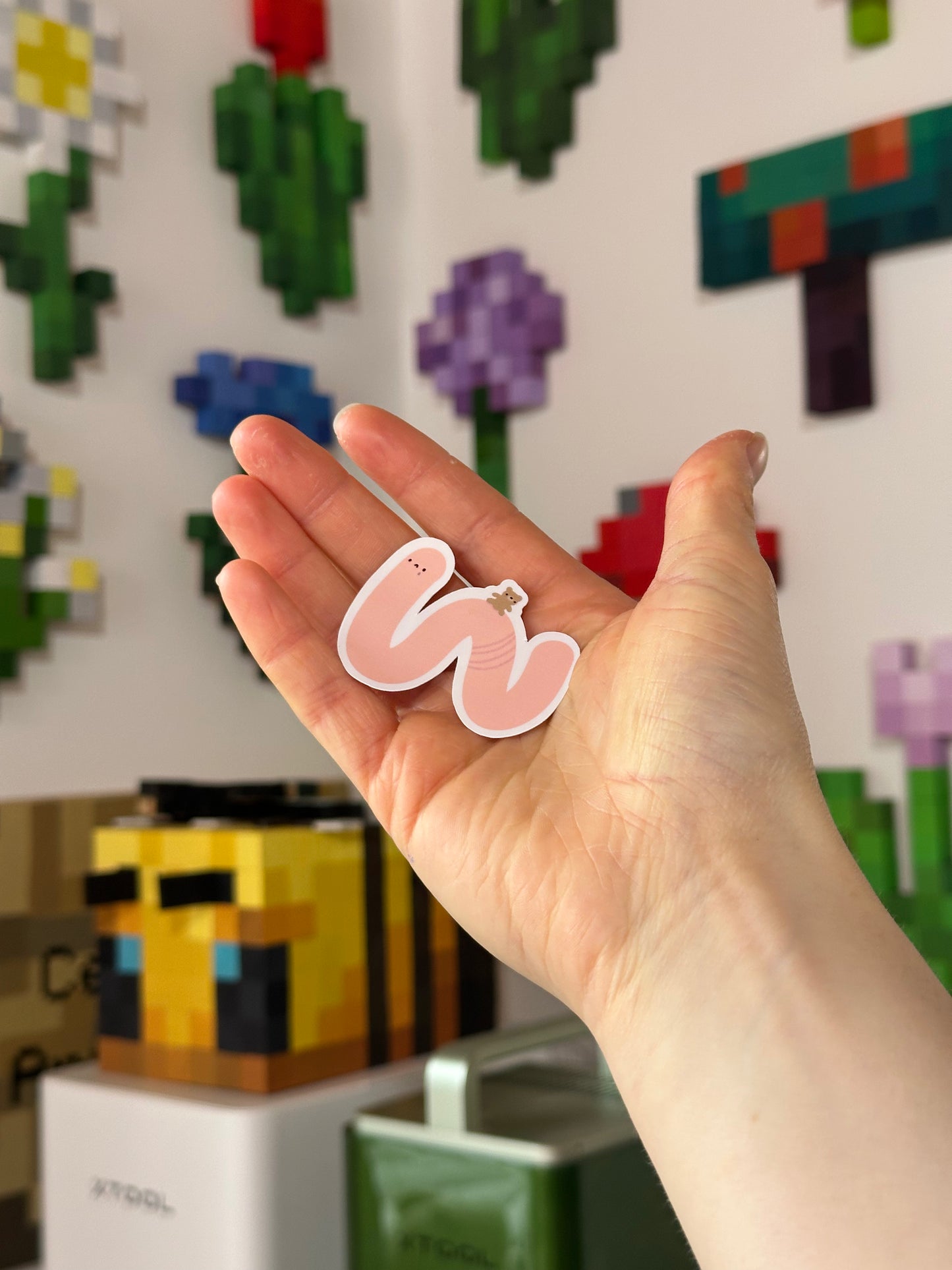 Emotional Worm Vinyl Sticker