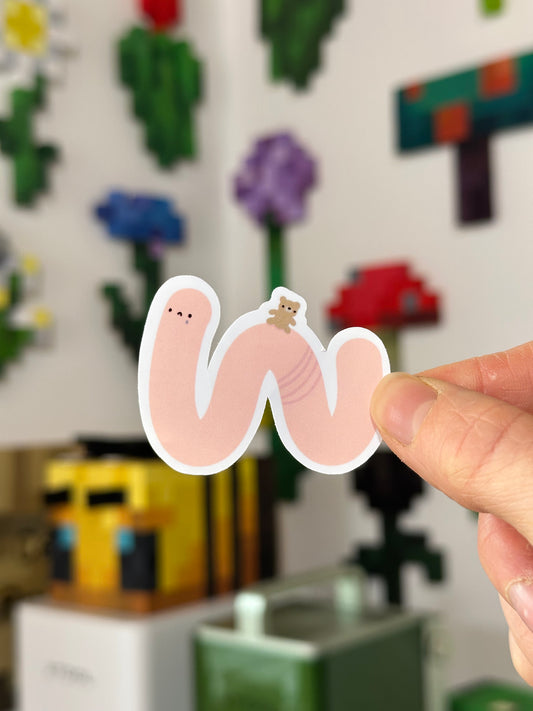 Emotional Worm Vinyl Sticker