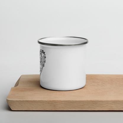 Doodle Heart Enamel Mug