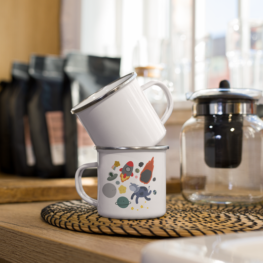 Cow in Space Enamel Mug