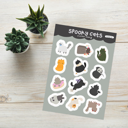 Vinyl Sticker Spooky Cats Sticker Sheet Default Title Shop All Spooky Cat Stickers