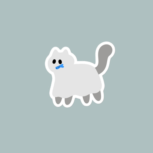 Vinyl Sticker Ghost Cat Sticker 4″×4″ Shop All Spooky Cat Spooky Cat Stickers Stickers