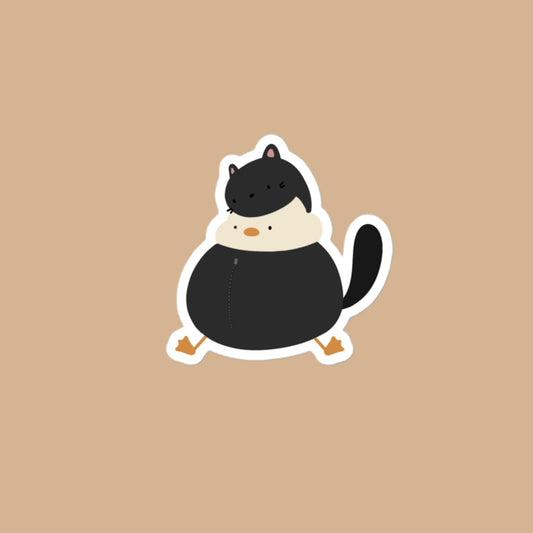 Vinyl Sticker Duck Cat Sticker 4″×4″ Shop All Spooky Cat Spooky Cat Stickers Stickers