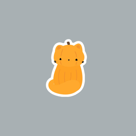 Vinyl Sticker Pumpkin Cat Sticker 4″×4″ Shop All Spooky Cat Spooky Cat Stickers Stickers