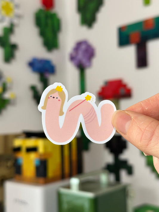 Princess Worm Vinyl Sticker