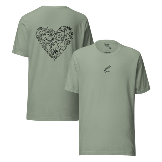 Doodle Heart Unisex Adult T-shirt